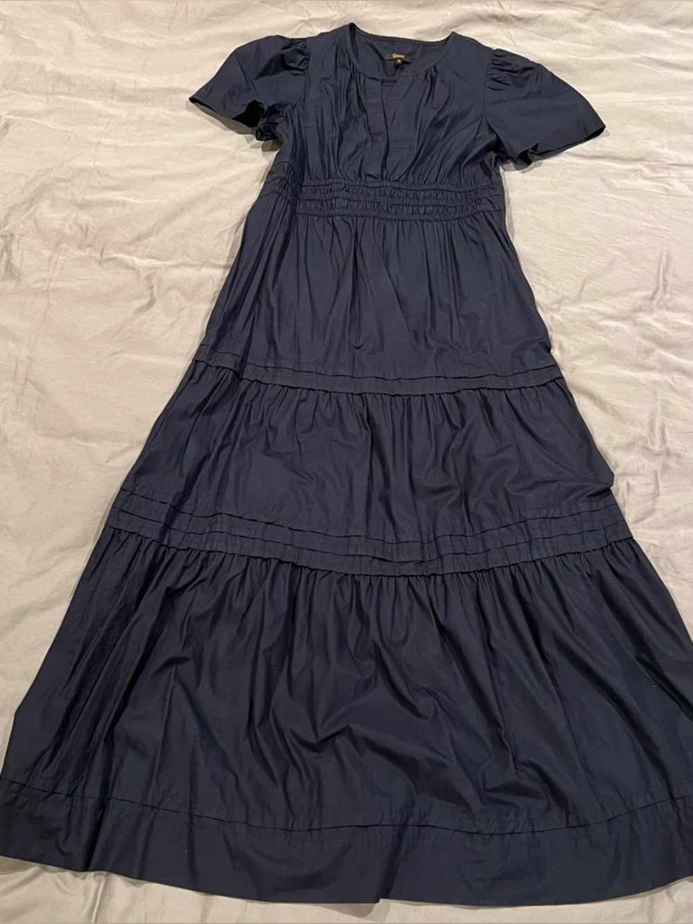 Quince 100% Organic Cotton Poplin Tiered Maxi Dress Size Medium - Picture 5 of 6